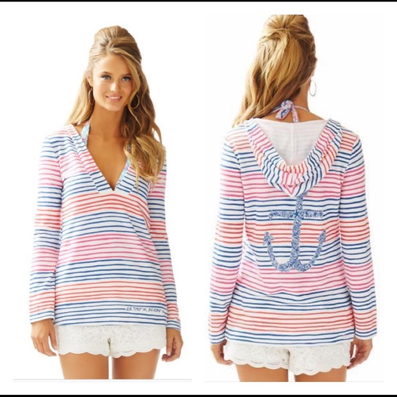 Lilly Pulitzer Tops - Lilly Pulitzer Higgs Hoodie Tunic Sweat Shirt